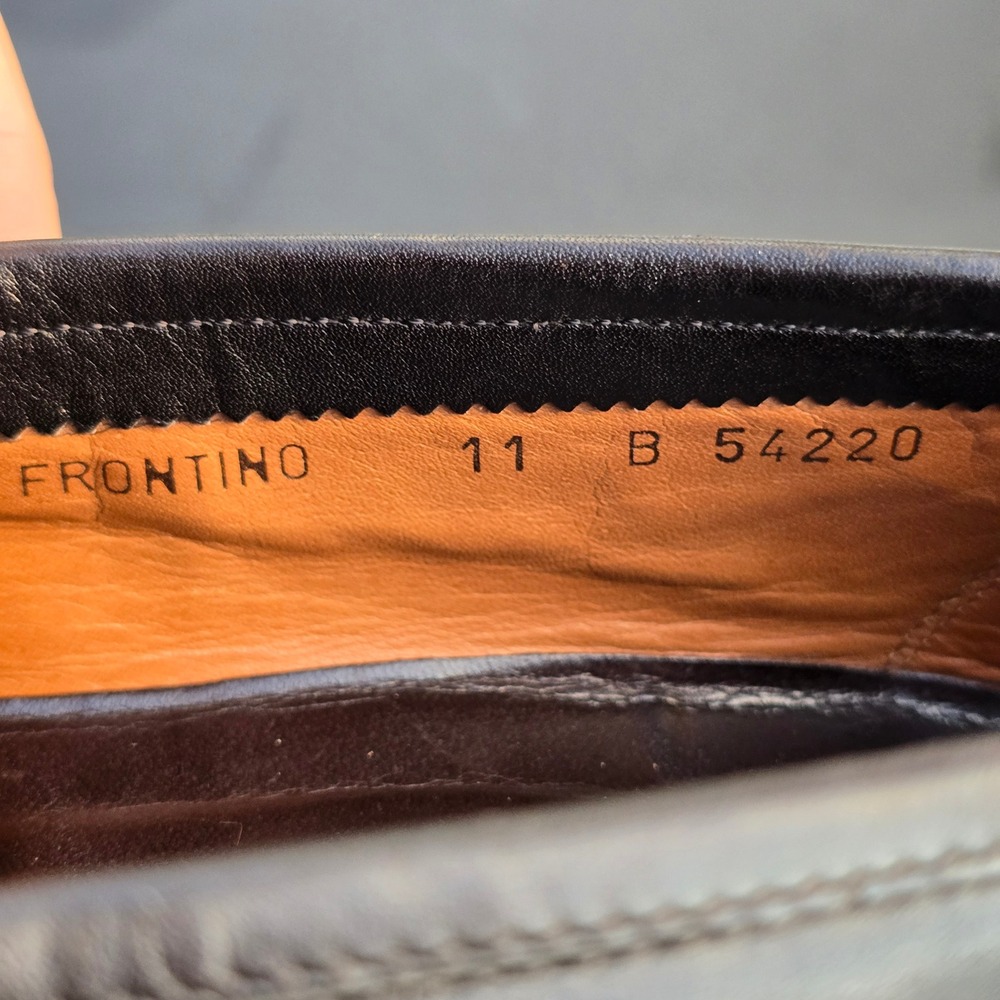 Allen Edmonds Frontino Seven Series Black Leather Square Toe Loafers 11 B Italy - Picture 7 of 10